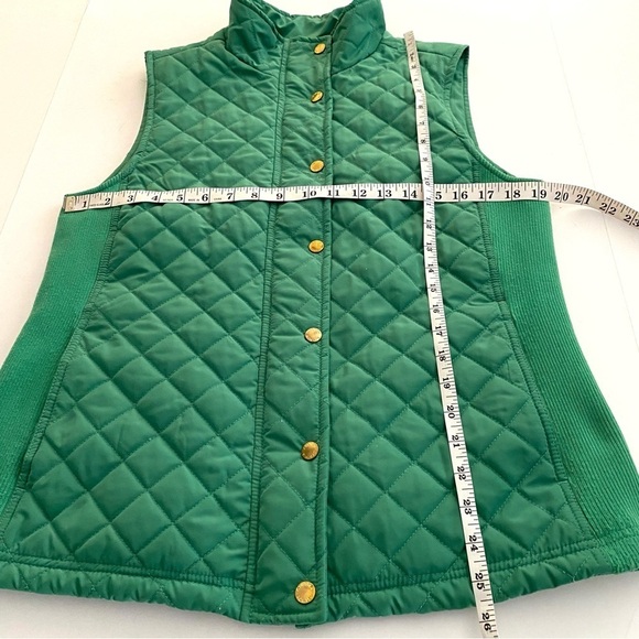 Cynthia Rowley Green Quilted Zip-up Sleeveless Puffer Vest Sz Large Solid Layer - Picture 16 of 16